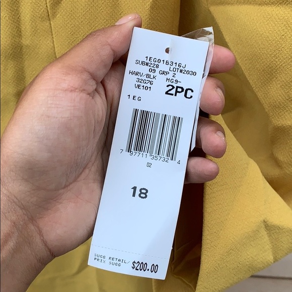 NWT amazing Le Suit mustard yellow longline suit coat/blazer, sz 18. - Picture 7 of 11